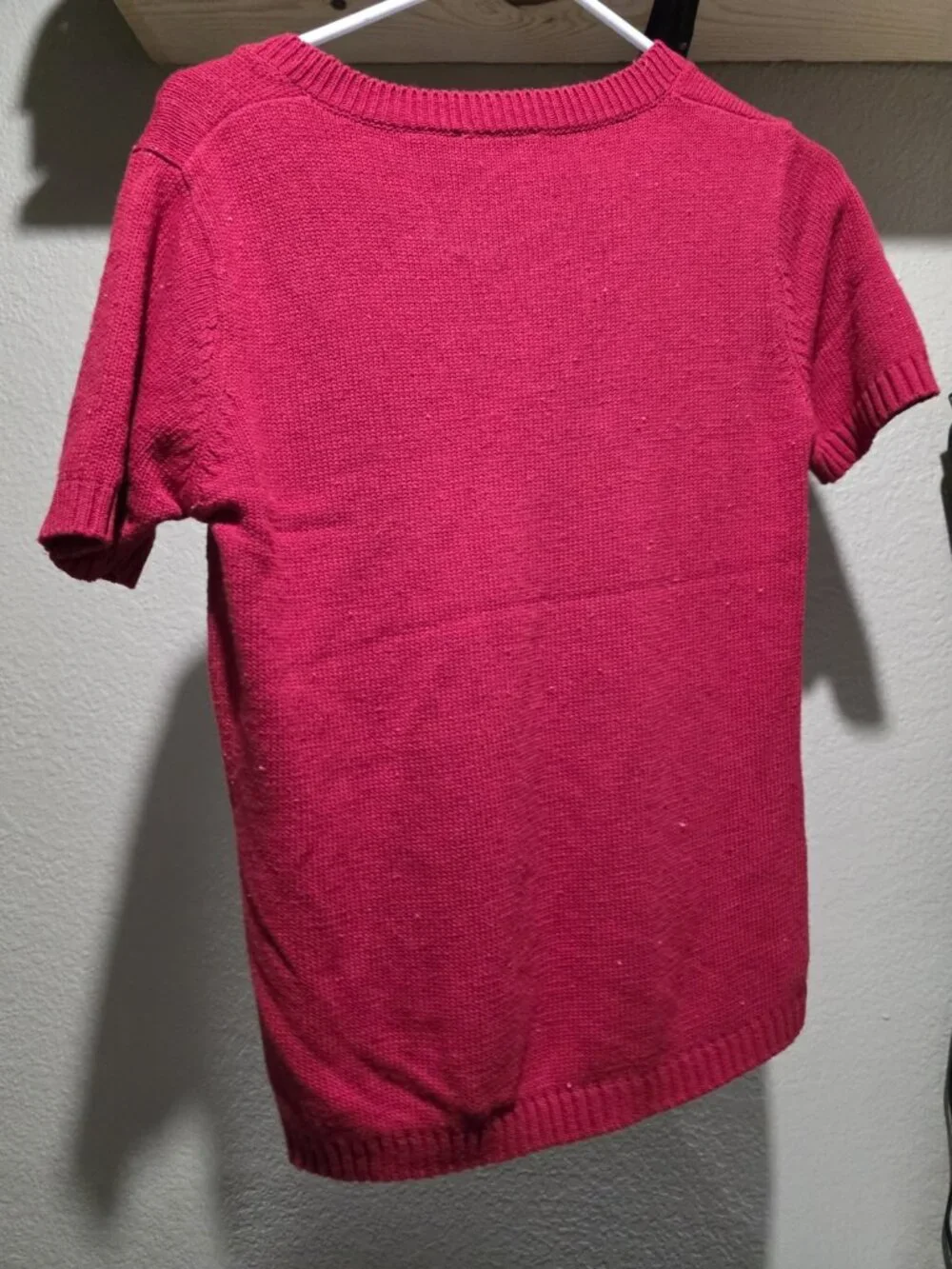 Bobbie Brooks Vintage Red Knit Sweater Short Sleeve Women's Size Small